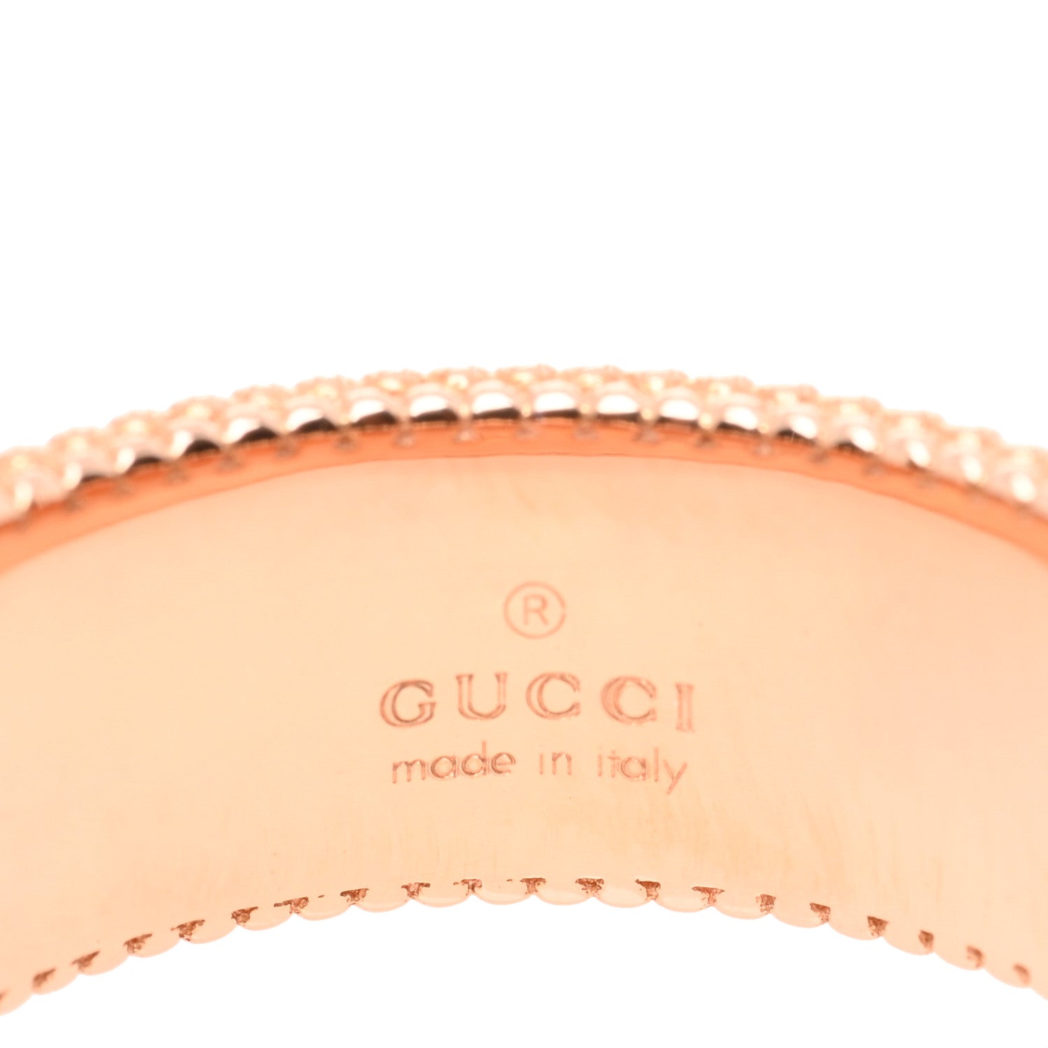 Gucci 18K Rose Gold Enamel 6mm Icon Blooms Ring 46 3.75 4 of 5