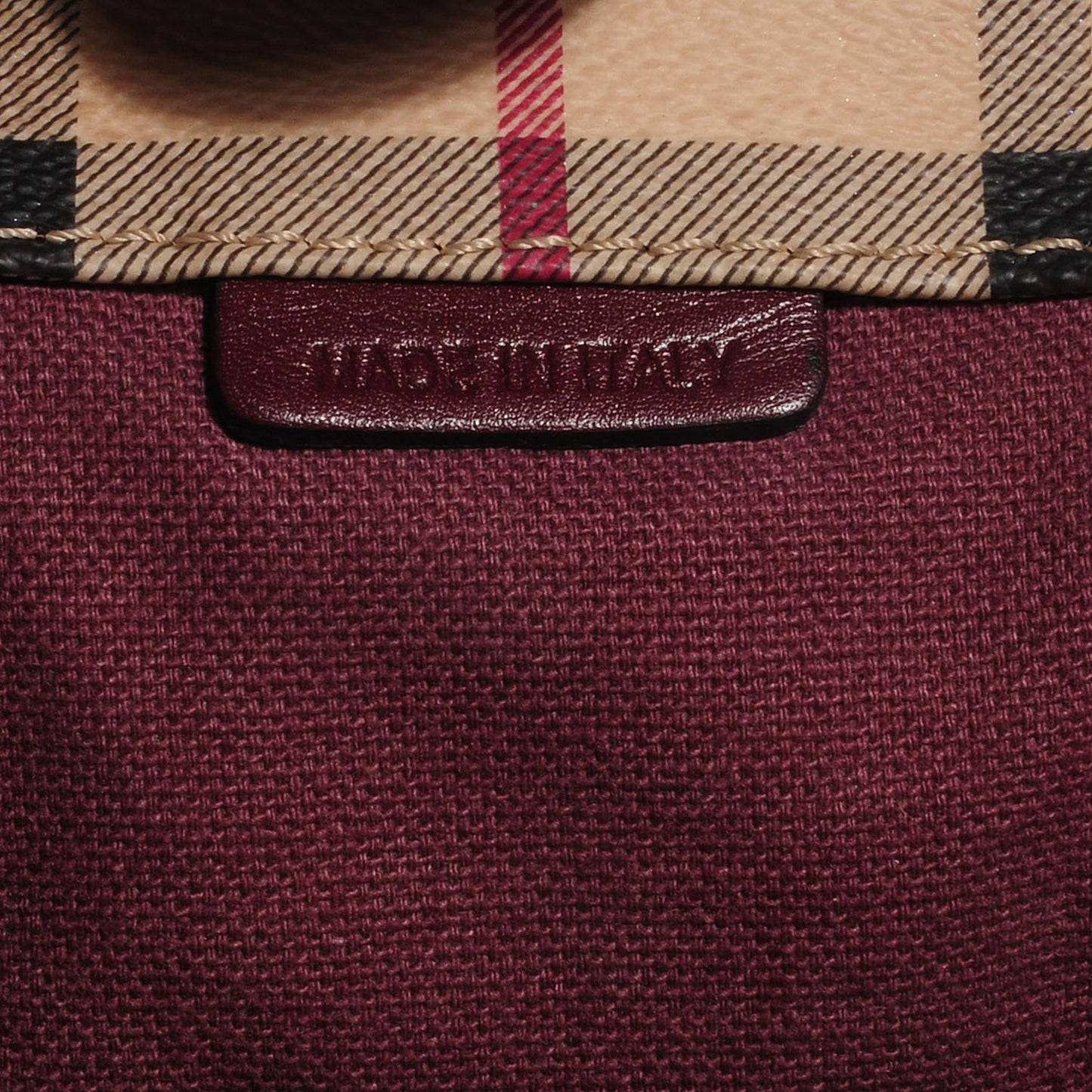 Haymarket Check Small Canterbury Tote Burgundy