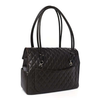 Chanel Calfskin Quilted Large Cambon Flap Brown Beige 3 of 14