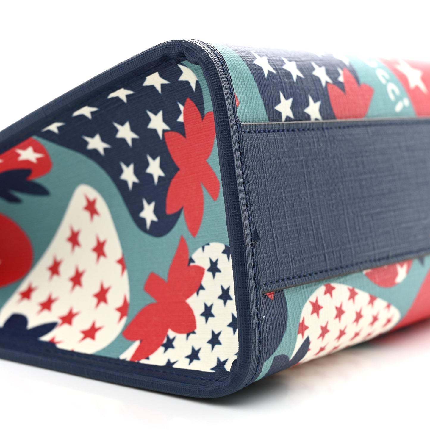 Coated Canvas Strawberry Stars Childrens Tote Red White Blue