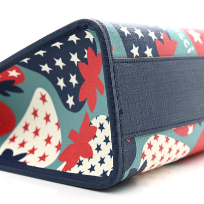 Gucci Coated Canvas Strawberry Stars Childrens Tote Red White Blue 10 of 13