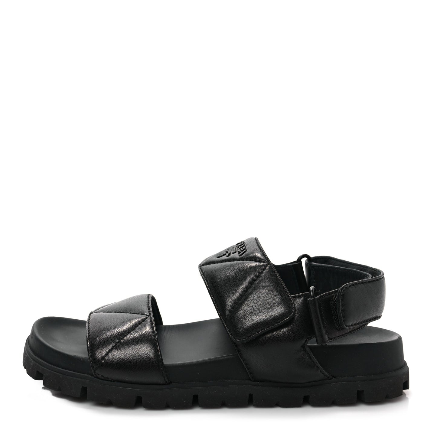 Nappa Logo Quilted 20mm Sport Sandals 35 Black