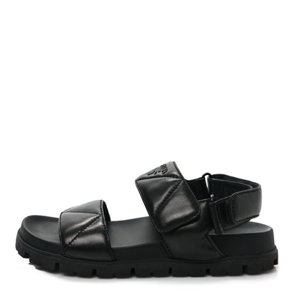 Prada Nappa Logo Quilted 20mm Sport Sandals 35 Black 1 of 9