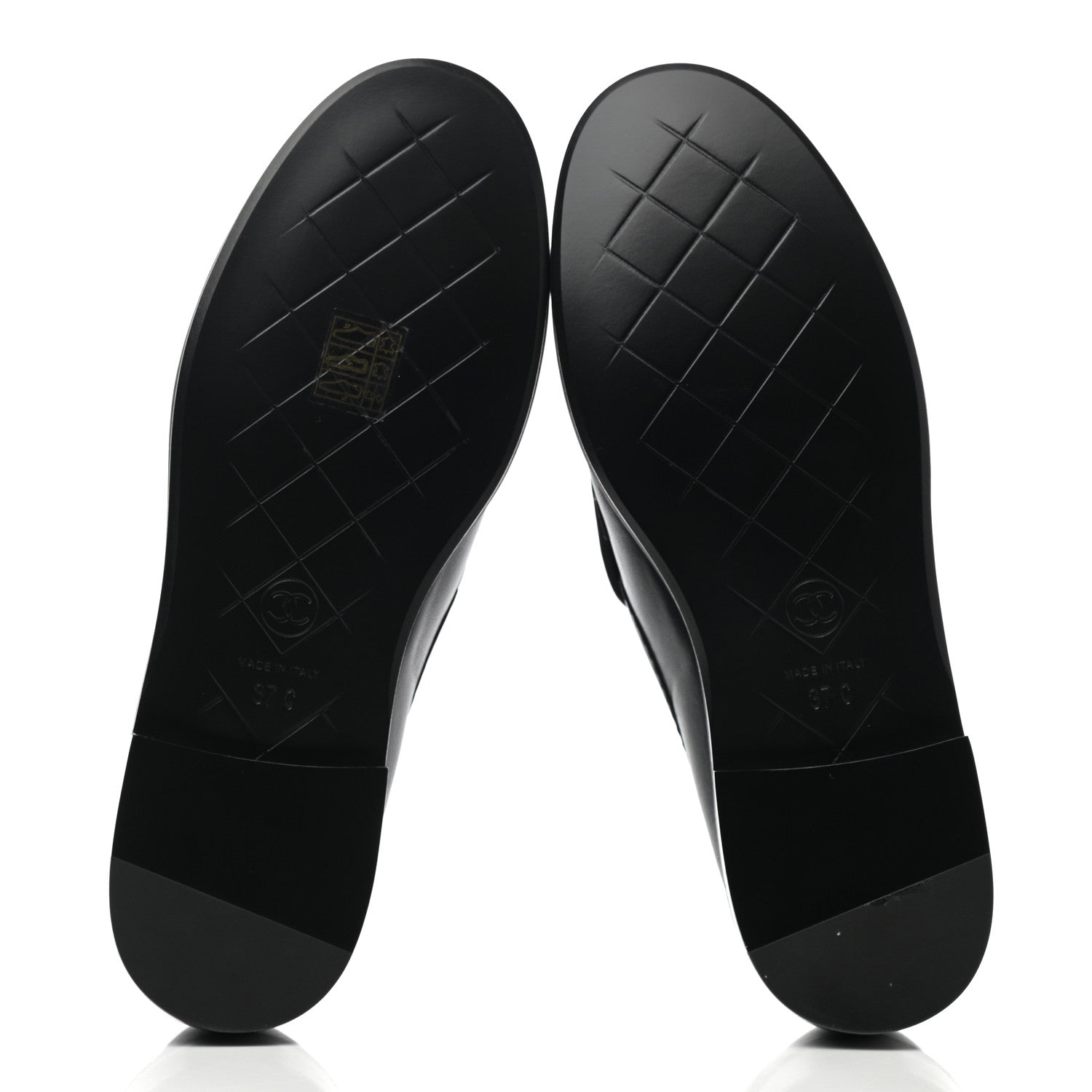 Chanel Lambskin Quilted CC Turnlock Loafers 37 Black 5 of 9