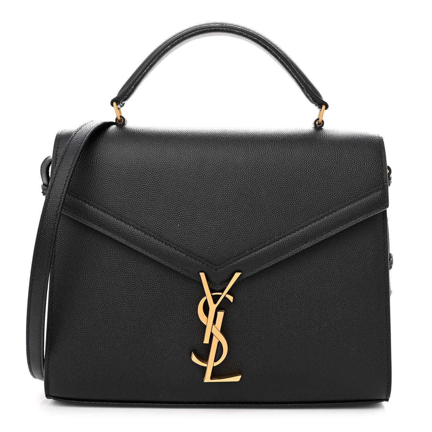 Saint Laurent Grain de Poudre Medium Classic Monogram Cassandra Top Handle Black 1 of 10