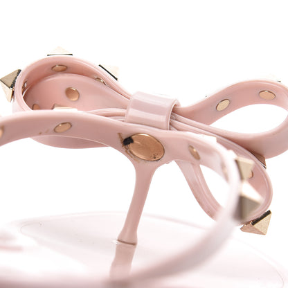 Valentino Garavani PVC Jelly Rockstud Bow Thong Sandals Water Rose 9 of 10
