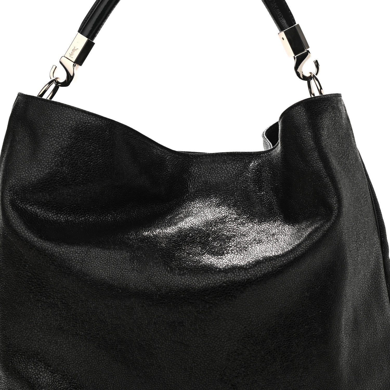 Saint Laurent Stingray Embossed Large Roady Hobo Black 8 of 10
