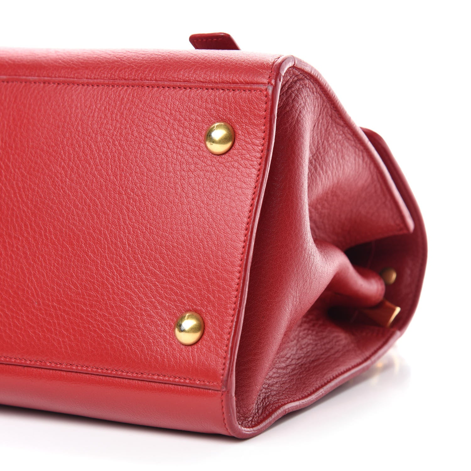 Saint Laurent Calfskin Canvas Small Muse Two Red 7 of 11
