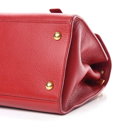 Saint Laurent Calfskin Canvas Small Muse Two Red 7 of 11