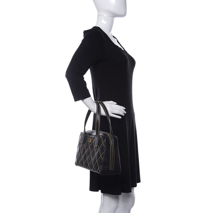 Chanel Calfskin Contrast Stitch Surpique Bowler Black 2 of 11