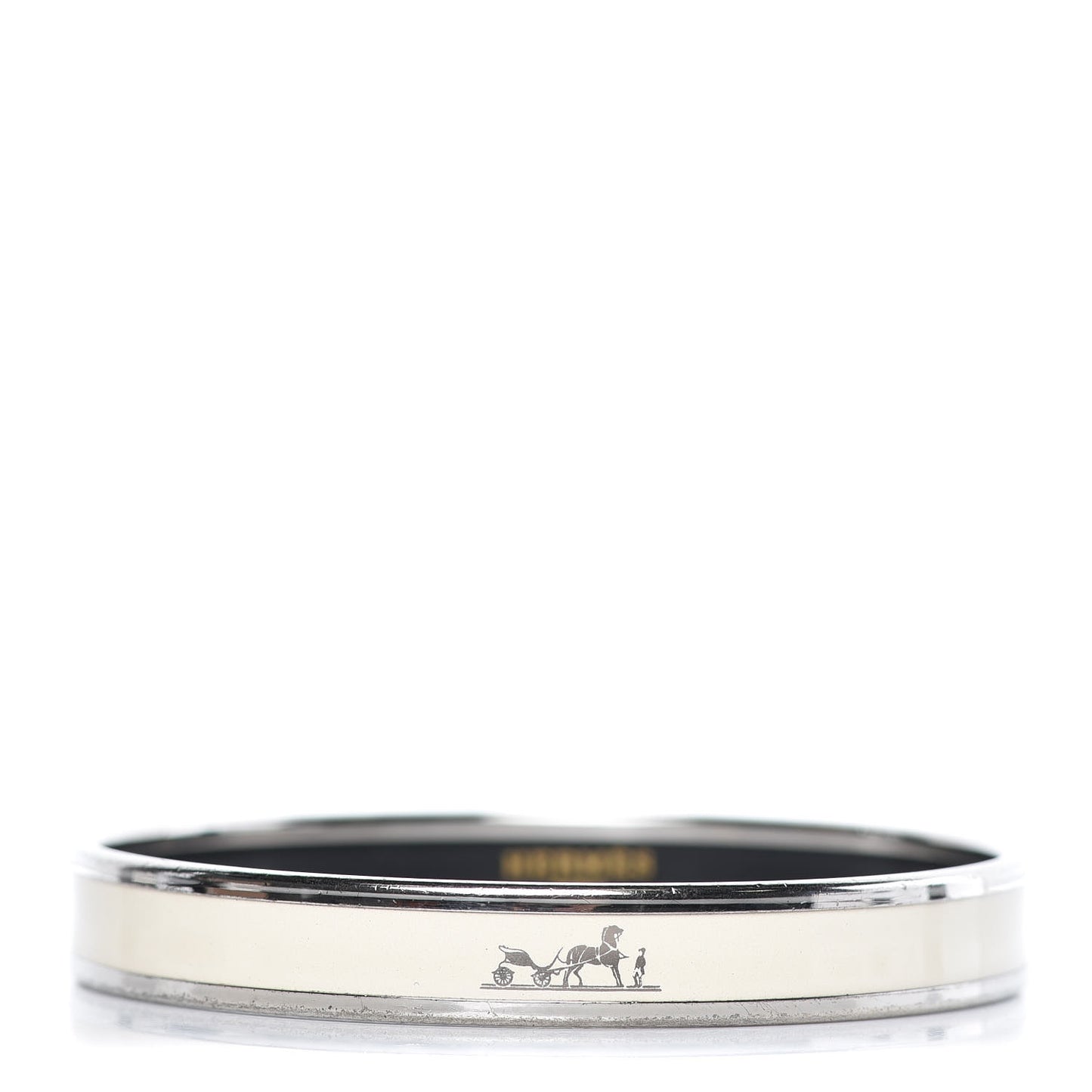 Enamel Printed Narrow Caleche Bracelet 65 White