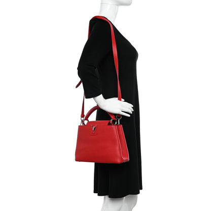 Louis Vuitton Taurillon Capucines BB Rubis 2 of 11