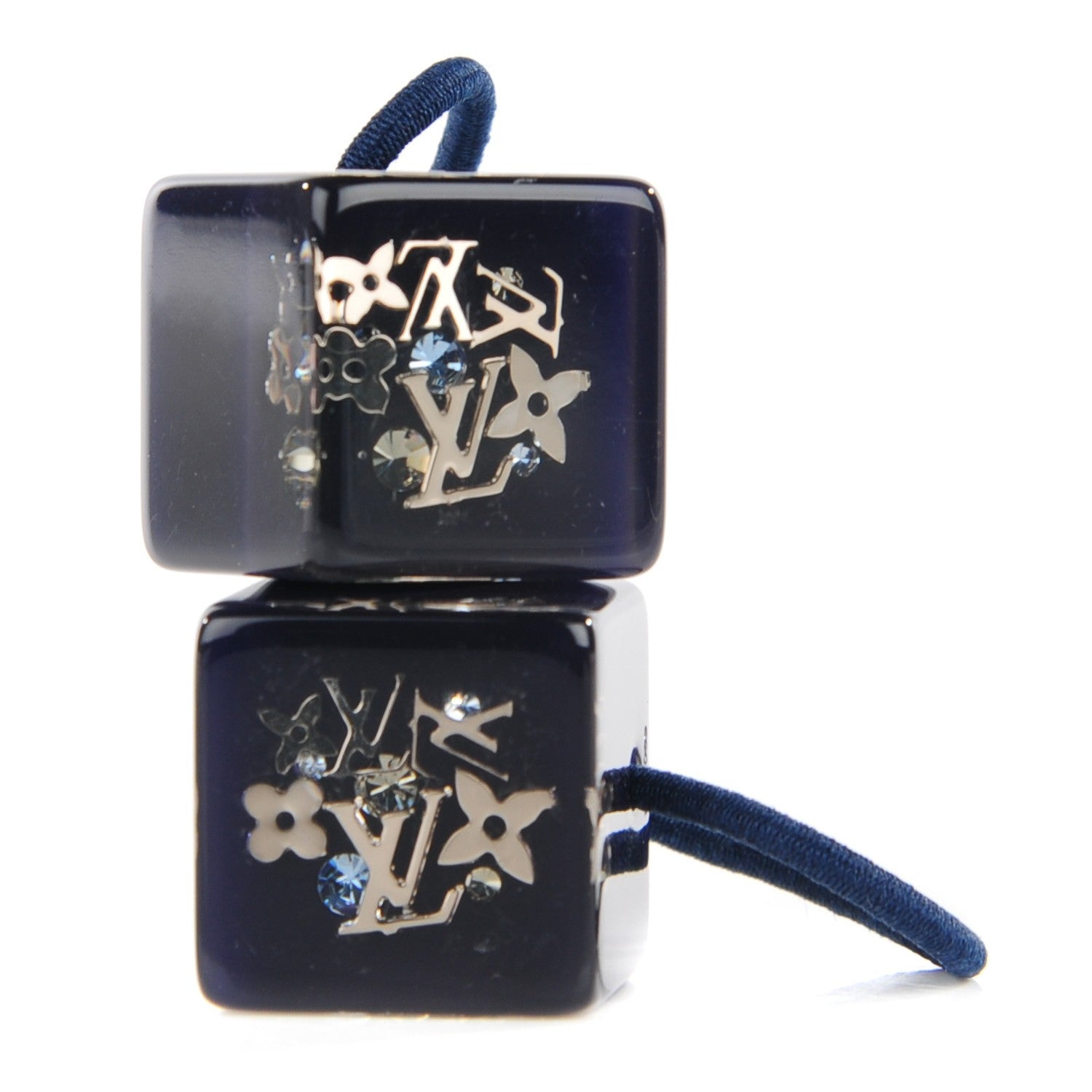Louis Vuitton Swarovski Crystal Resin Inclusion Hair Cubes Blue 1 of 5