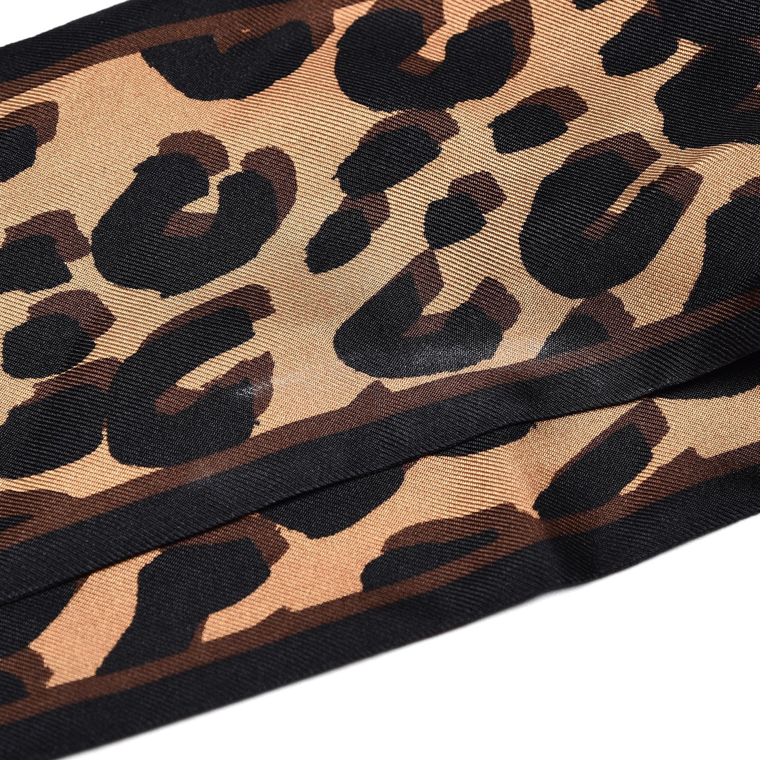 Louis Vuitton Silk Leopard Bandeau Scarf Marron 6 of 8