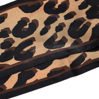 Louis Vuitton Silk Leopard Bandeau Scarf Marron 6 of 8