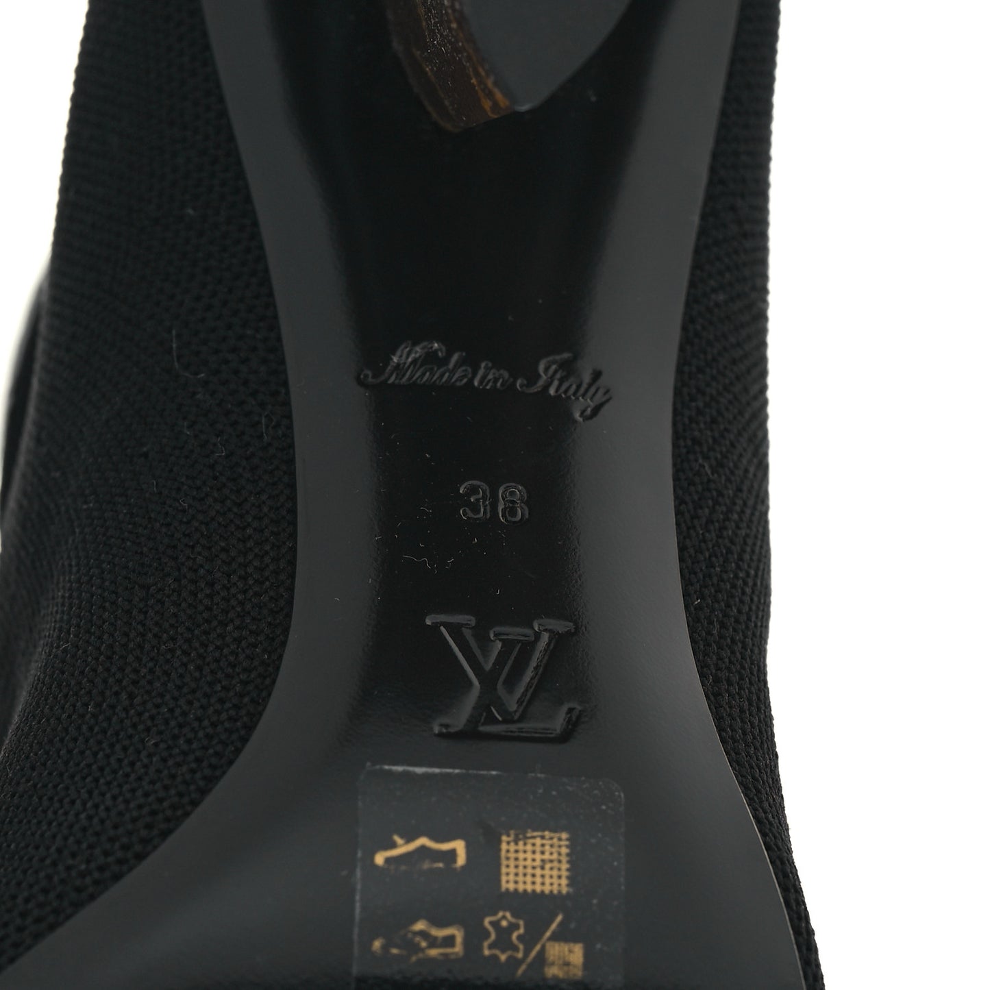 Monogram Stretch Fabric Silhouette Ankle Boots 38 Black