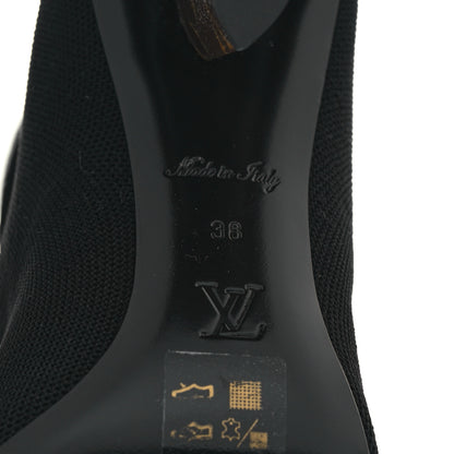 Louis Vuitton Monogram Stretch Fabric Silhouette Ankle Boots 38 Black 6 of 6