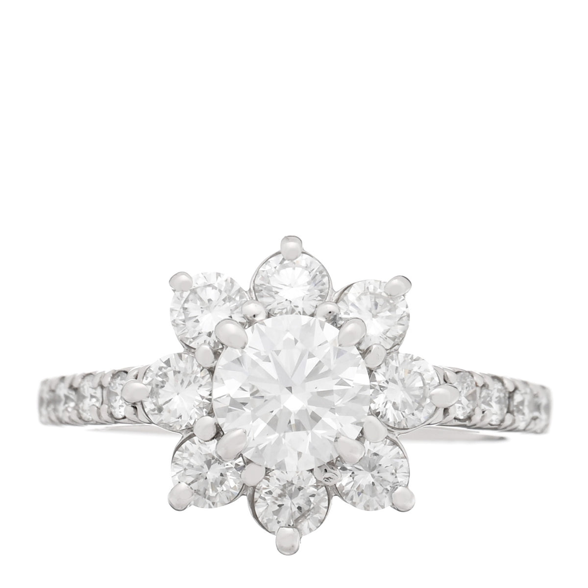 Parker & West by FASHIONPHILE Platinum Diamond 1.48ctw Flower Ring 49 5 1 of 10
