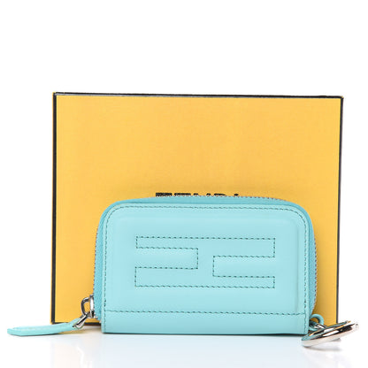 Fendi Vitello Flamingo Mini Zip Around Wallet Tiffany 10 of 10
