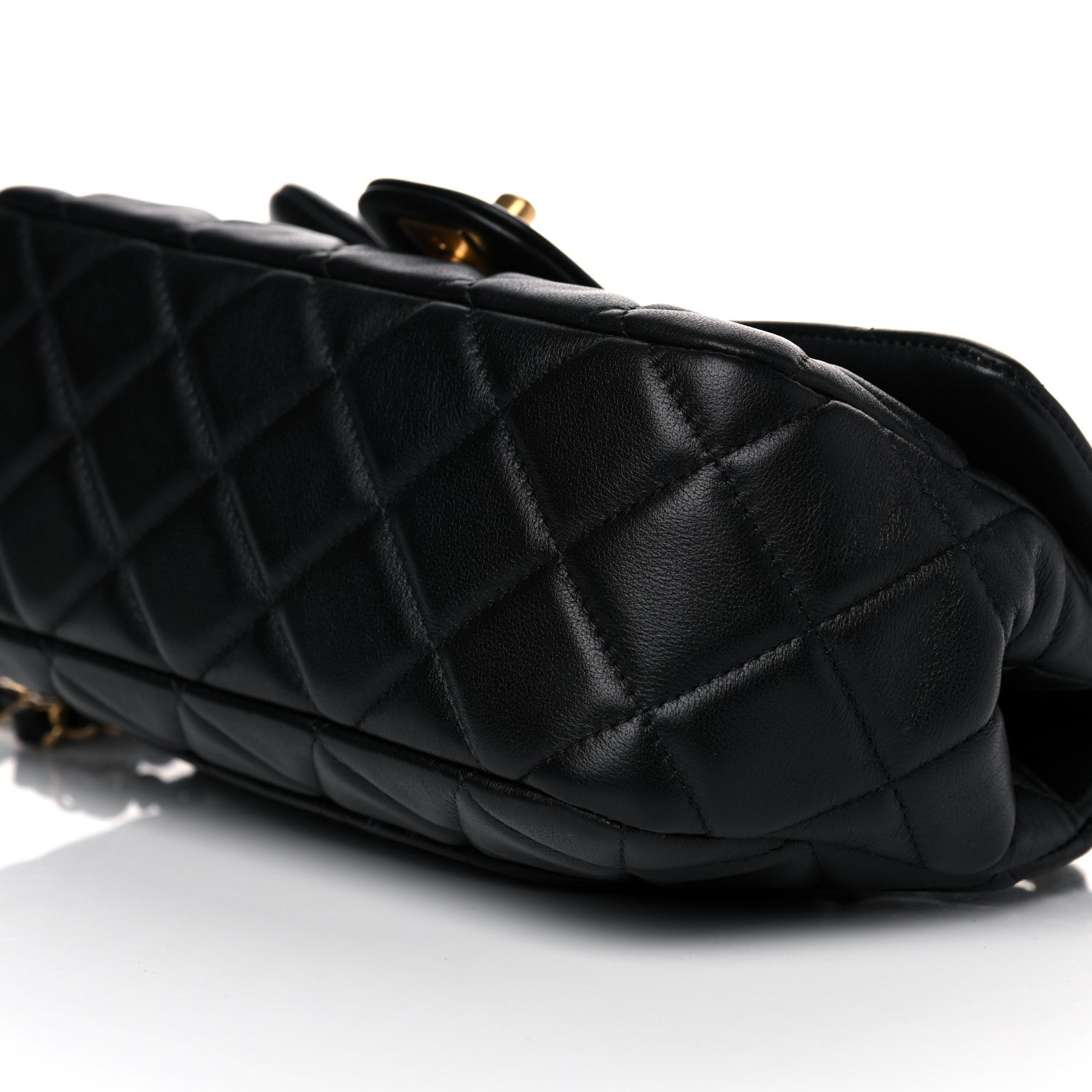 Chanel Calfskin Quilted Small Lady Handle Clutch With Chain Black 9 of 12