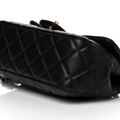 Chanel Calfskin Quilted Small Lady Handle Clutch With Chain Black 9 of 12