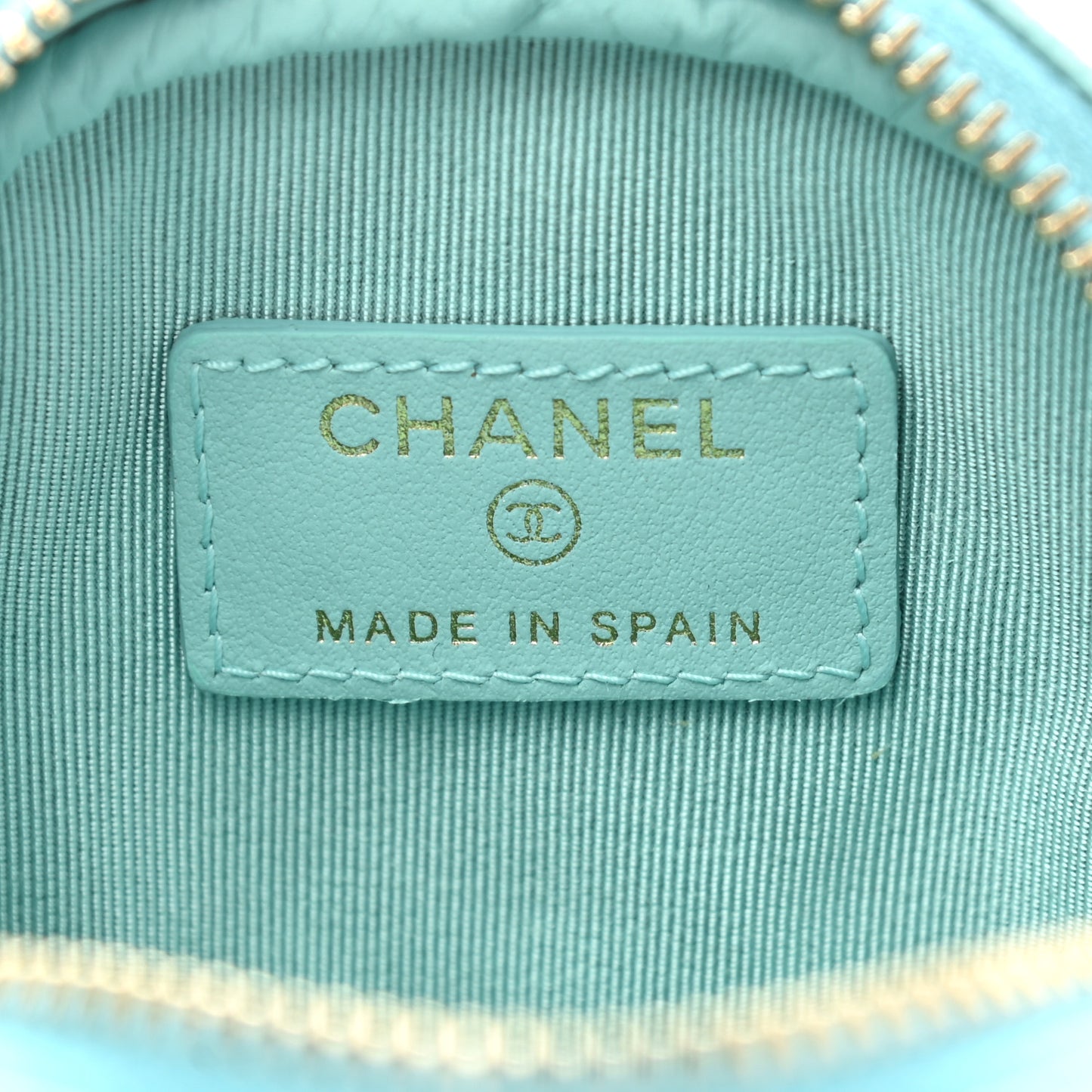 Caviar Quilted Zip Around Classic Coin Purse Light Blue