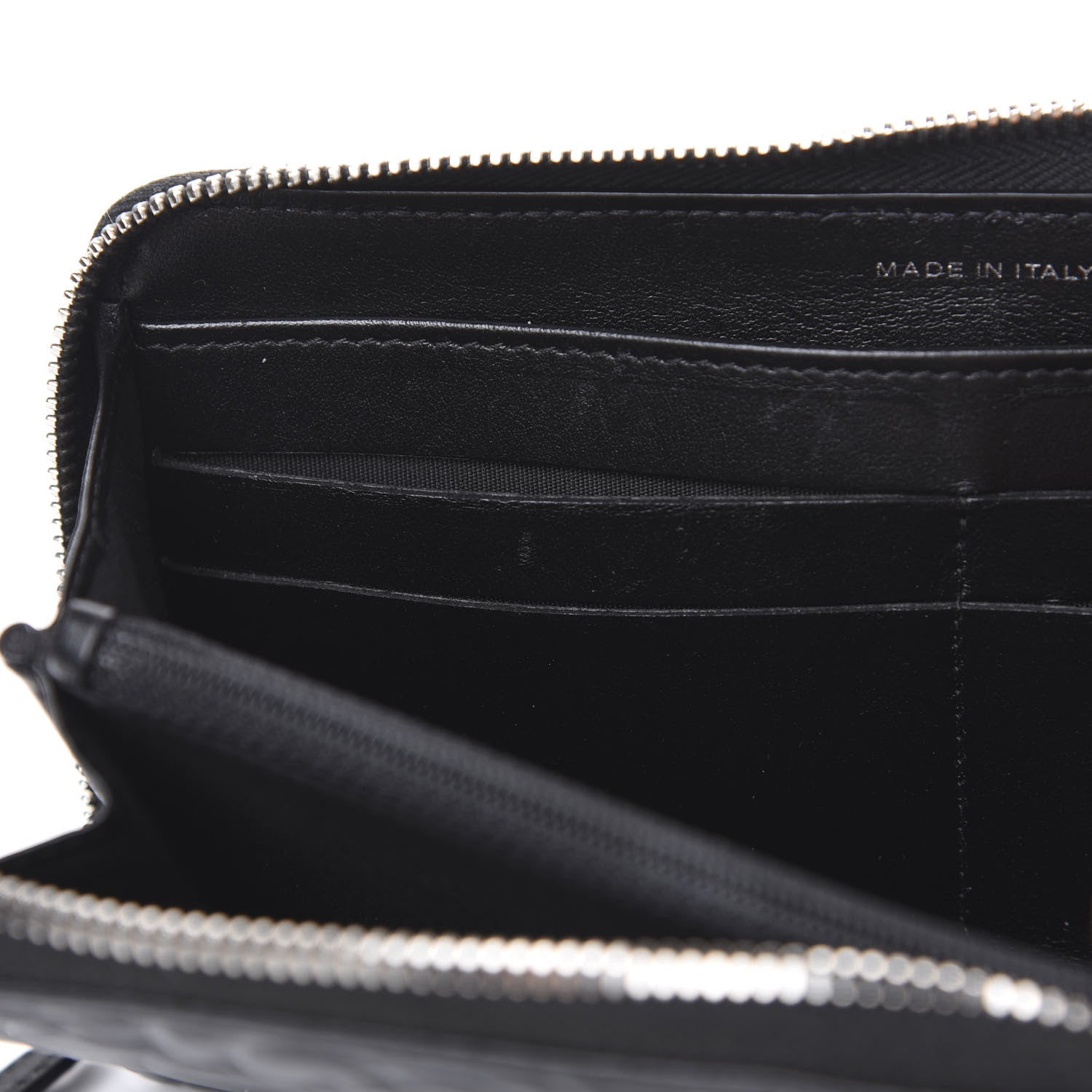 Chanel Lambskin Camellia Embossed Large Zip Around Gusset Wallet Black 8 of 11