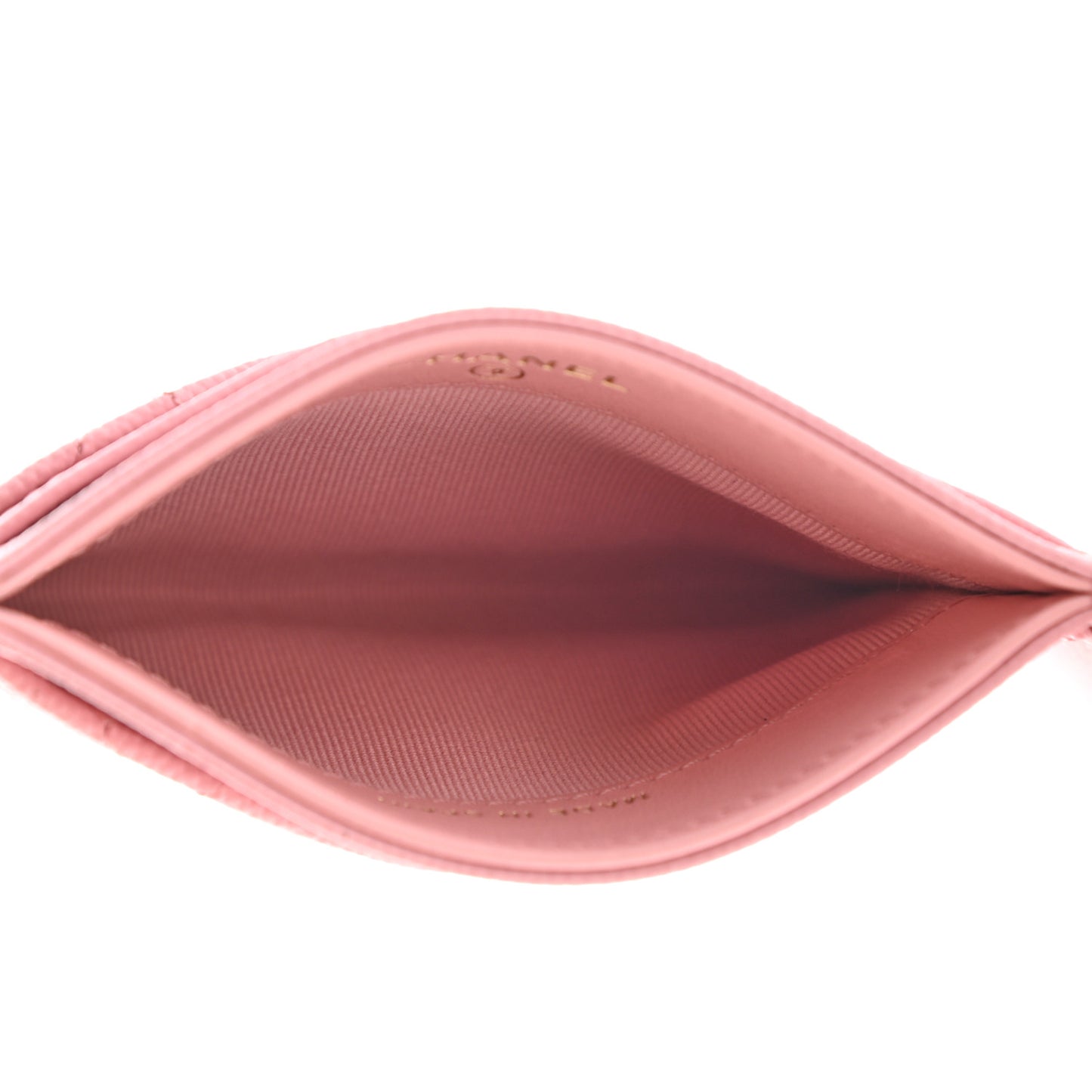 Caviar Quilted Card Holder Pink