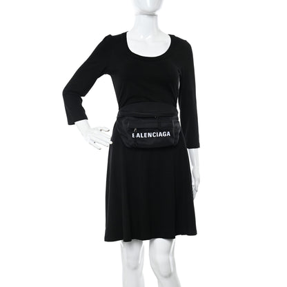 Balenciaga Sport Nylon Logo Embroidered Wheel Beltpack Black 2 of 10