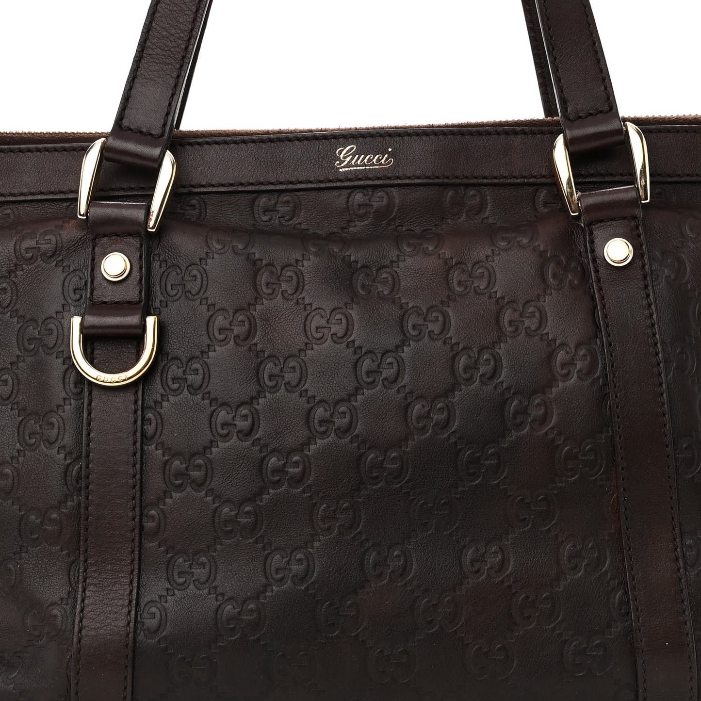 Guccissima Medium Abbey Tote Dark Brown