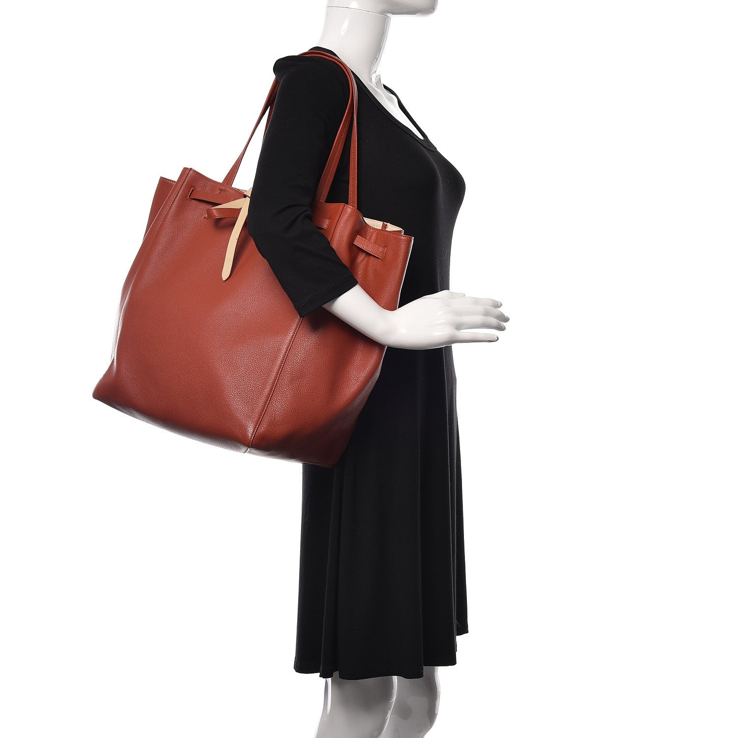 Celine Soft Grained Calfskin Medium Cabas Phantom Brick 2 of 11
