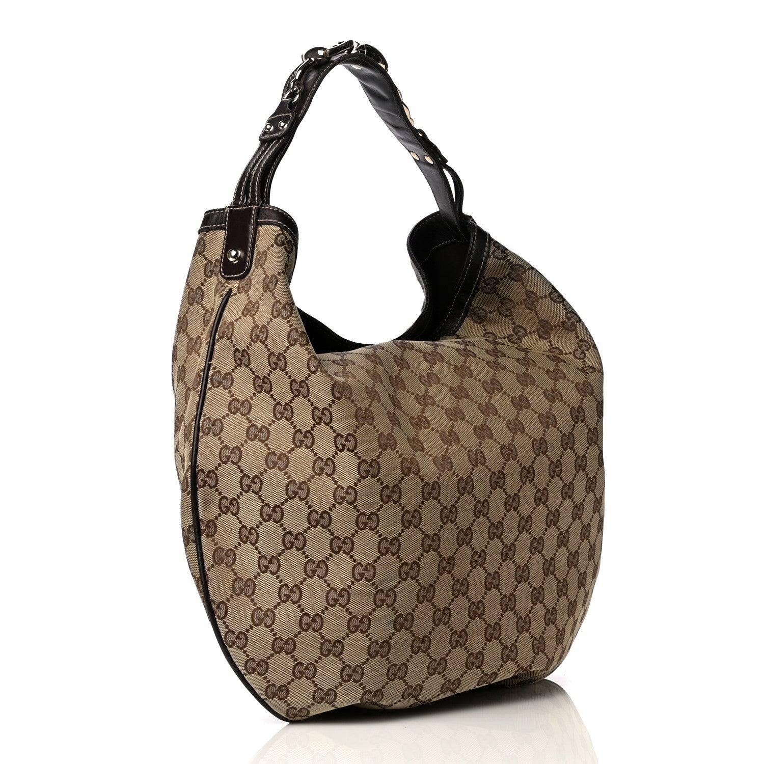 Gucci Monogram Large Wave Hobo Dark Brown 3 of 8