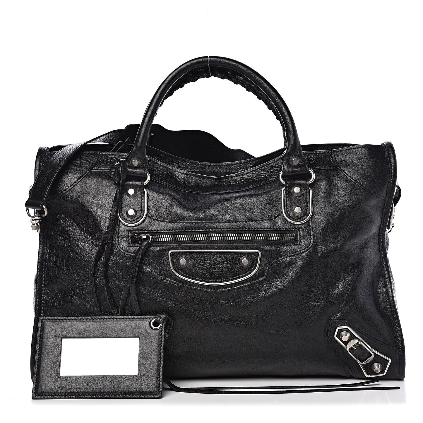 Agneau Silver Metallic Edge Hardware City Black