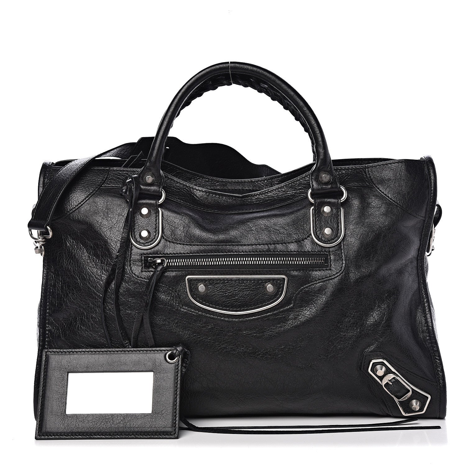 Balenciaga Agneau Silver Metallic Edge Hardware City Black 1 of 10