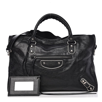 Balenciaga Agneau Silver Metallic Edge Hardware City Black 1 of 10
