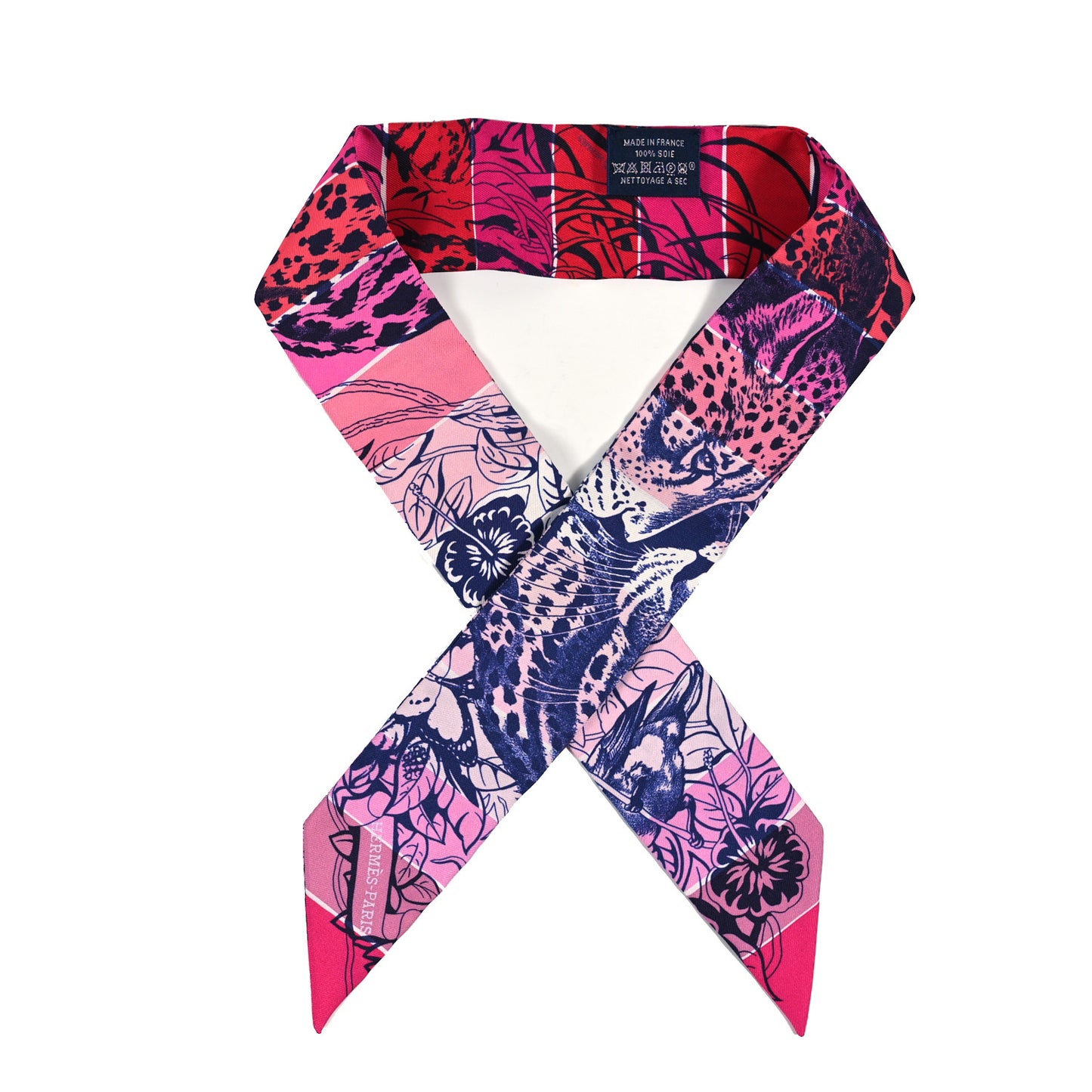 Silk Jungle Love Rainbow Twilly Rose Vif Encre White