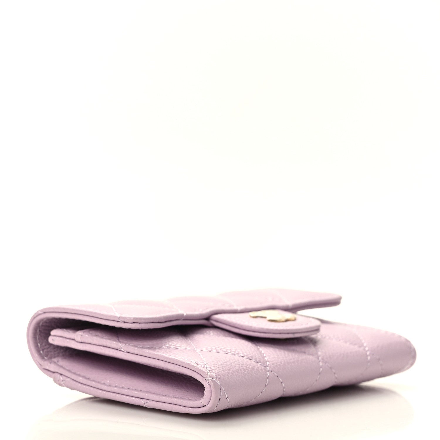 Chanel Caviar Quilted Flap Card Holder Wallet Light Purple 4 of 8