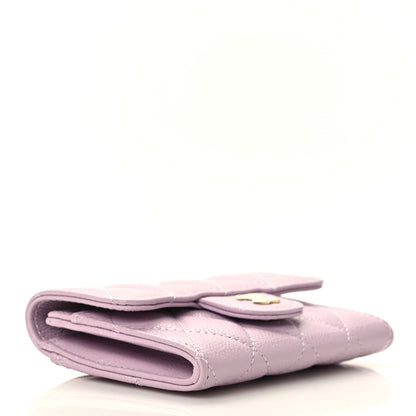 Chanel Caviar Quilted Flap Card Holder Wallet Light Purple 4 of 8