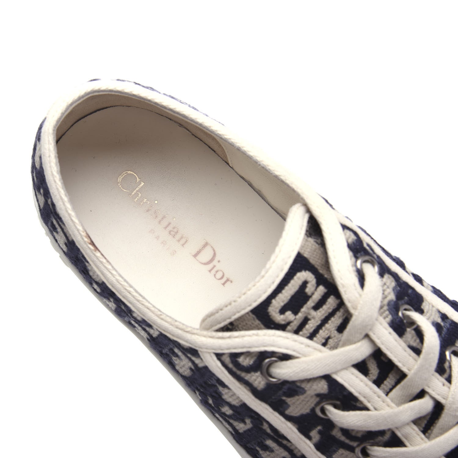 Christian Dior Canvas Oblique Walk'N'Dior Low Top Sneakers 42 Deep Blue 7 of 9