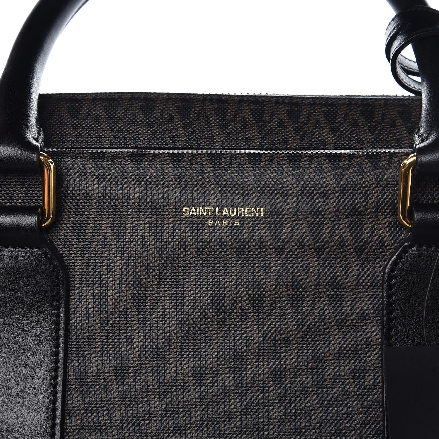 Saint Laurent Toile Classic Monogram Flat Briefcase Black 7 of 9