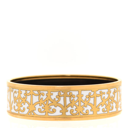 Hermes Enamel Printed Wide Balcons du Guadalquivir Bracelet 62 Gold 1 of 6