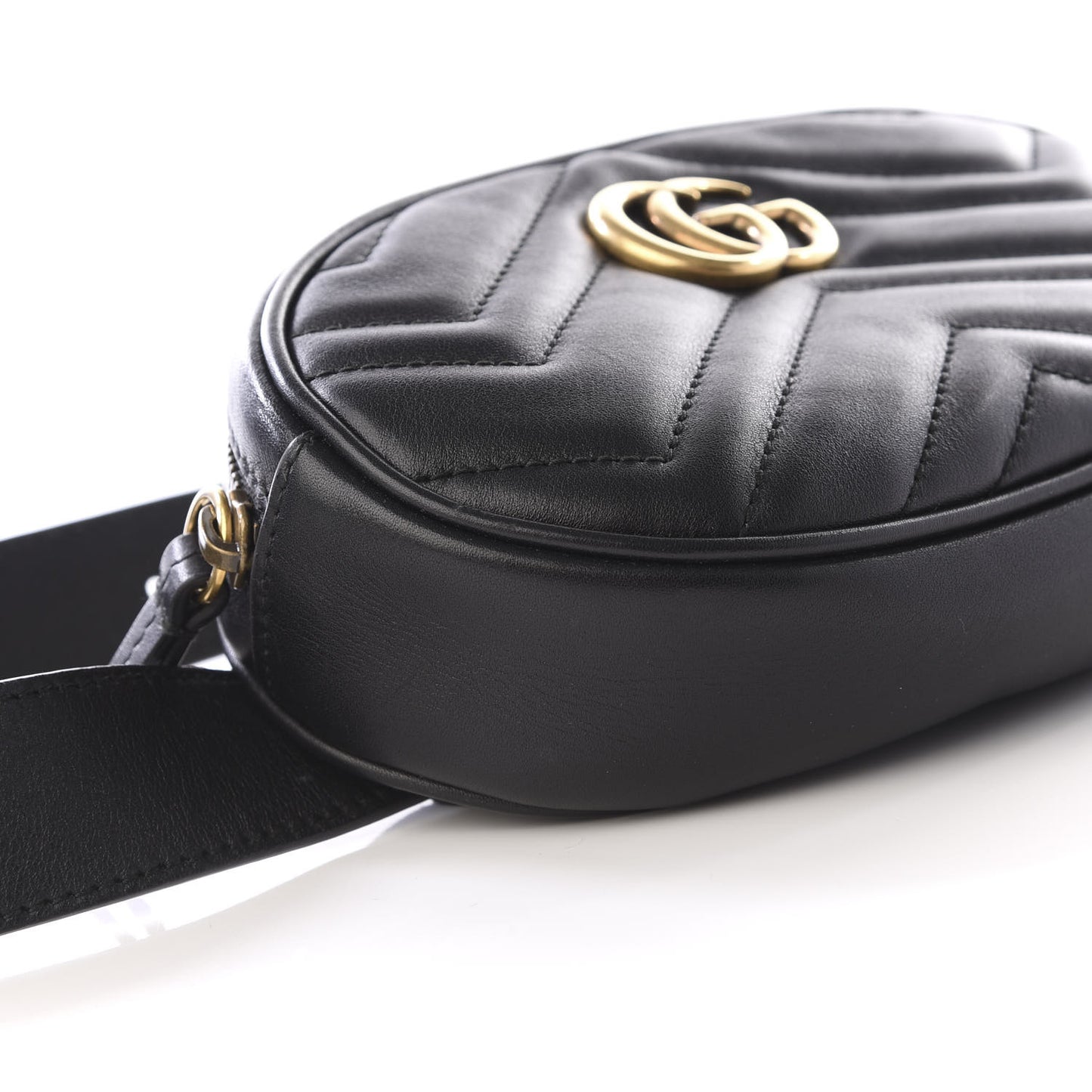Calfskin Matelasse GG Marmont Belt Bag 85 34 Black