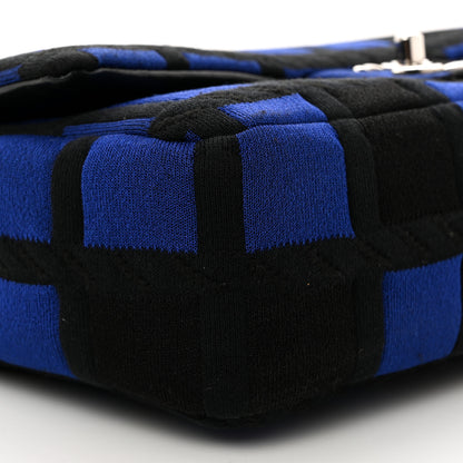 Chanel Jersey Quilted Medium Single Flap Blue Black 9 of 10