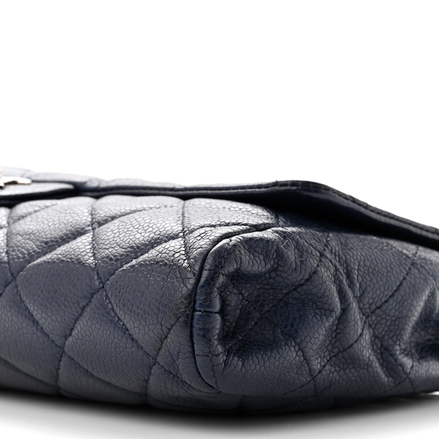 Caviar Quilted Clutch With Chain Flap Blue