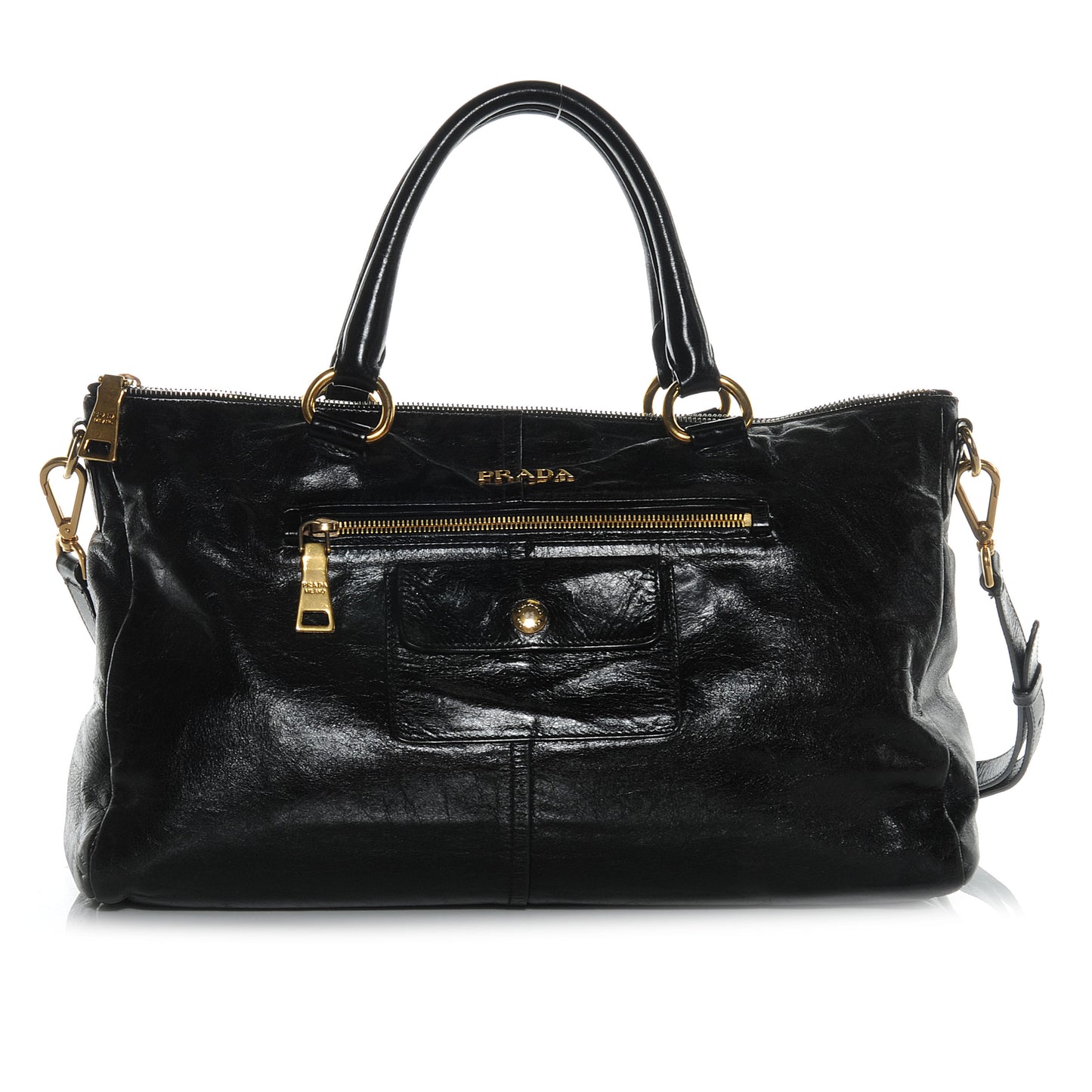 Vitello Shine Tote Nero Black