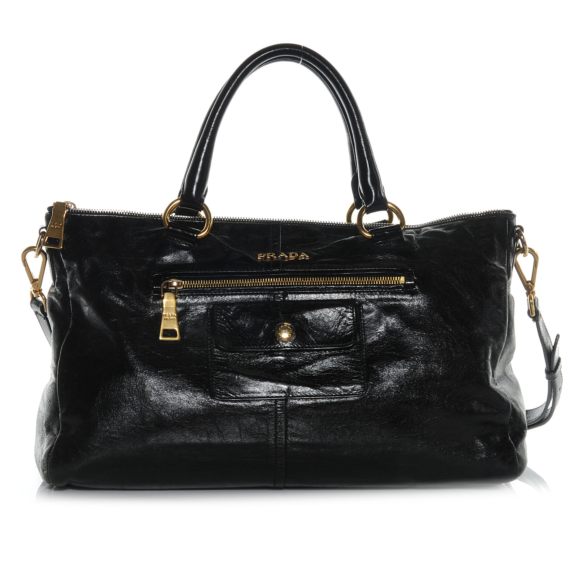 Prada Vitello Shine Tote Nero Black 1 of 7