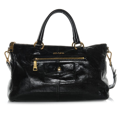 Prada Vitello Shine Tote Nero Black 1 of 7