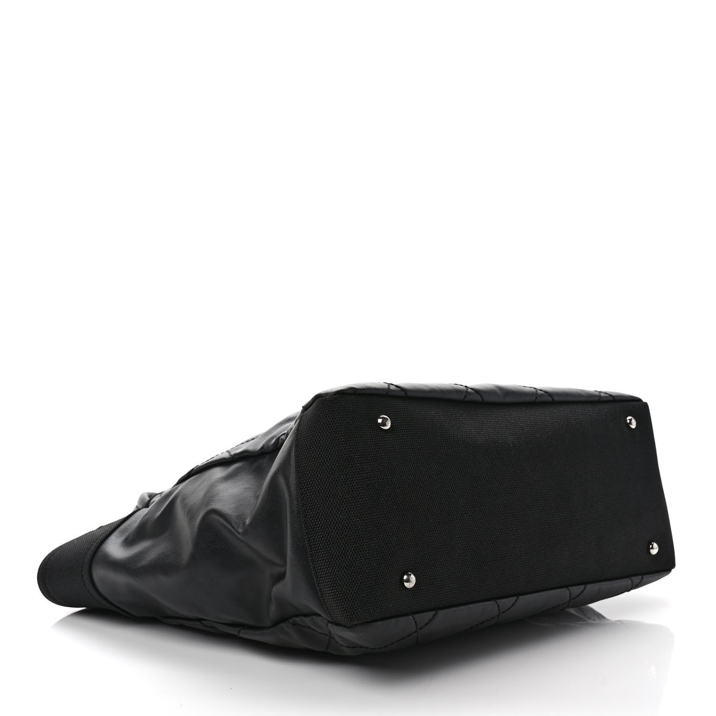 Coated Canvas Quilted Large Paris Biarritz Tote Black