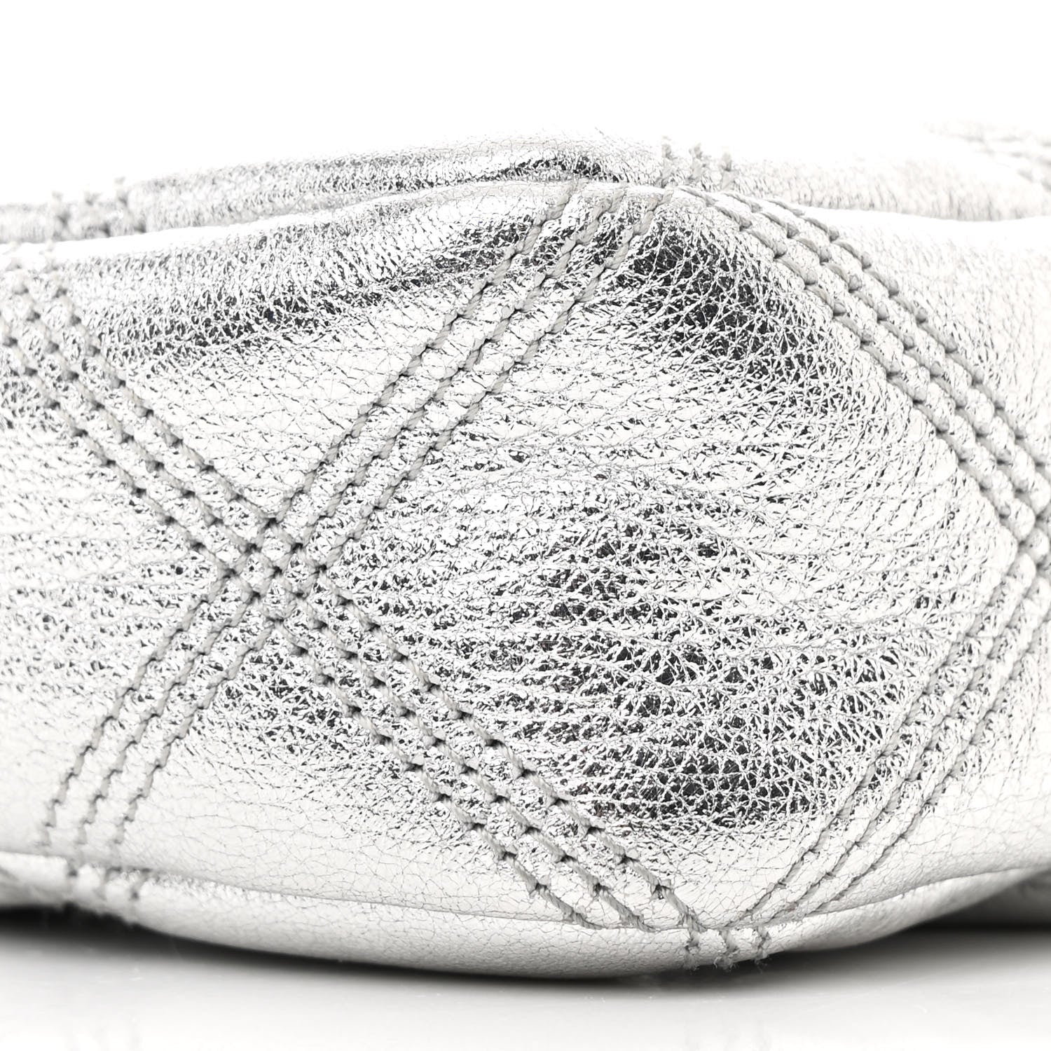 Saint Laurent Metallic Lambskin Quilted Mini Becky Double Zip Bag Argento 11 of 12