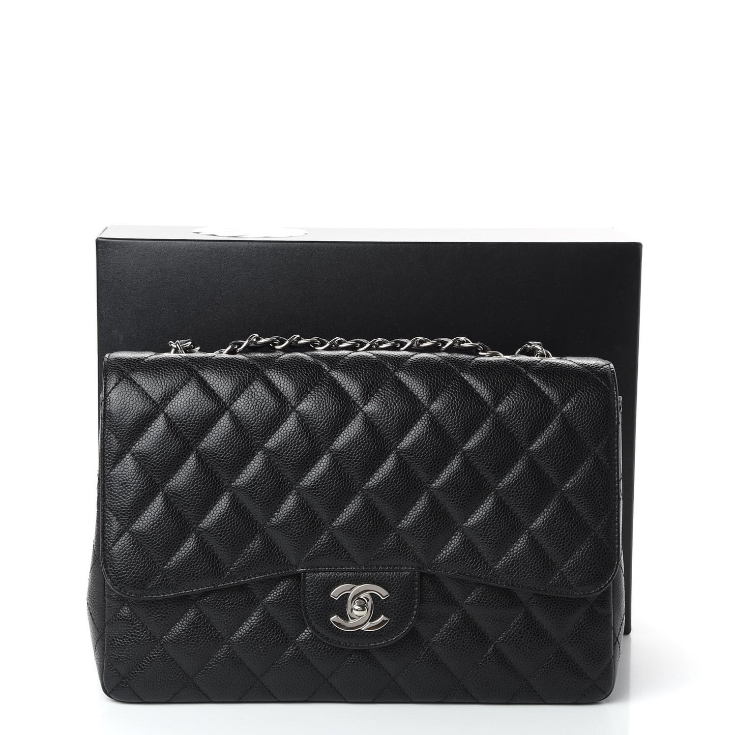 Caviar Quilted Jumbo Single Flap Black